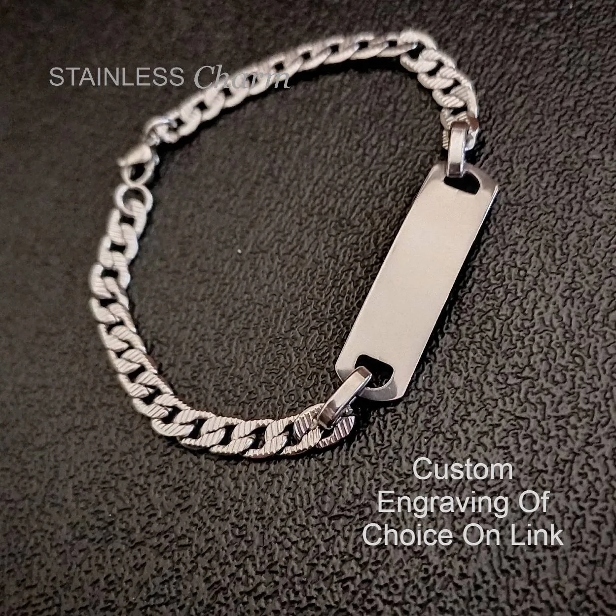SCBSS003B Ladies Stainless Steel Medical Alert Link Bracelet - MedAlert SA