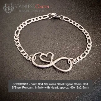 STAINLESS STEEL CHARM BRACELET