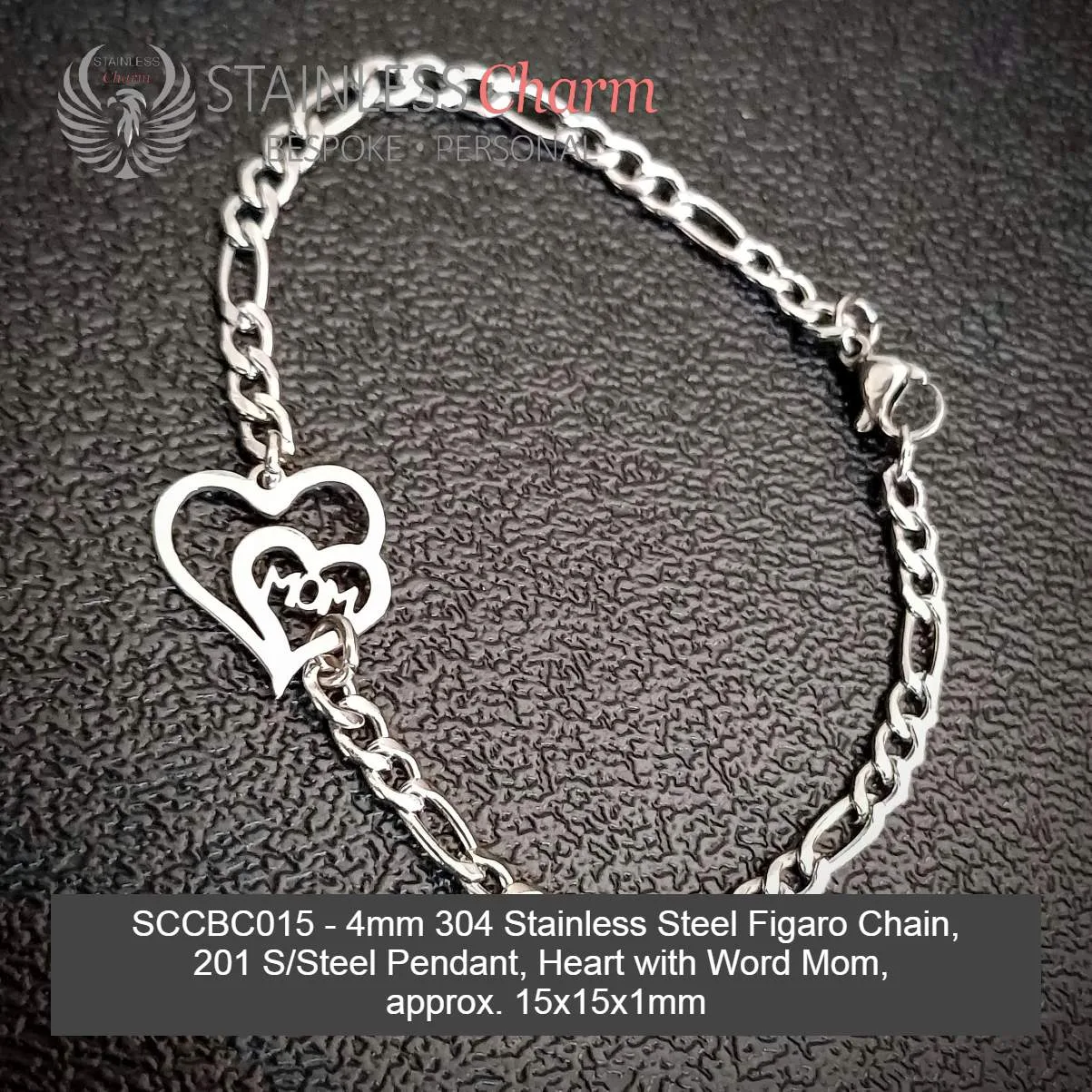 STAINLESS STEEL CHARM BRACELET