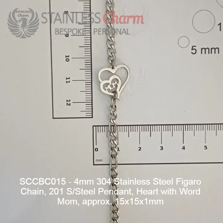 STAINLESS STEEL CHARM BRACELET