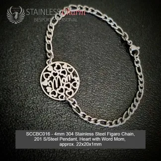 STAINLESS STEEL CHARM BRACELET