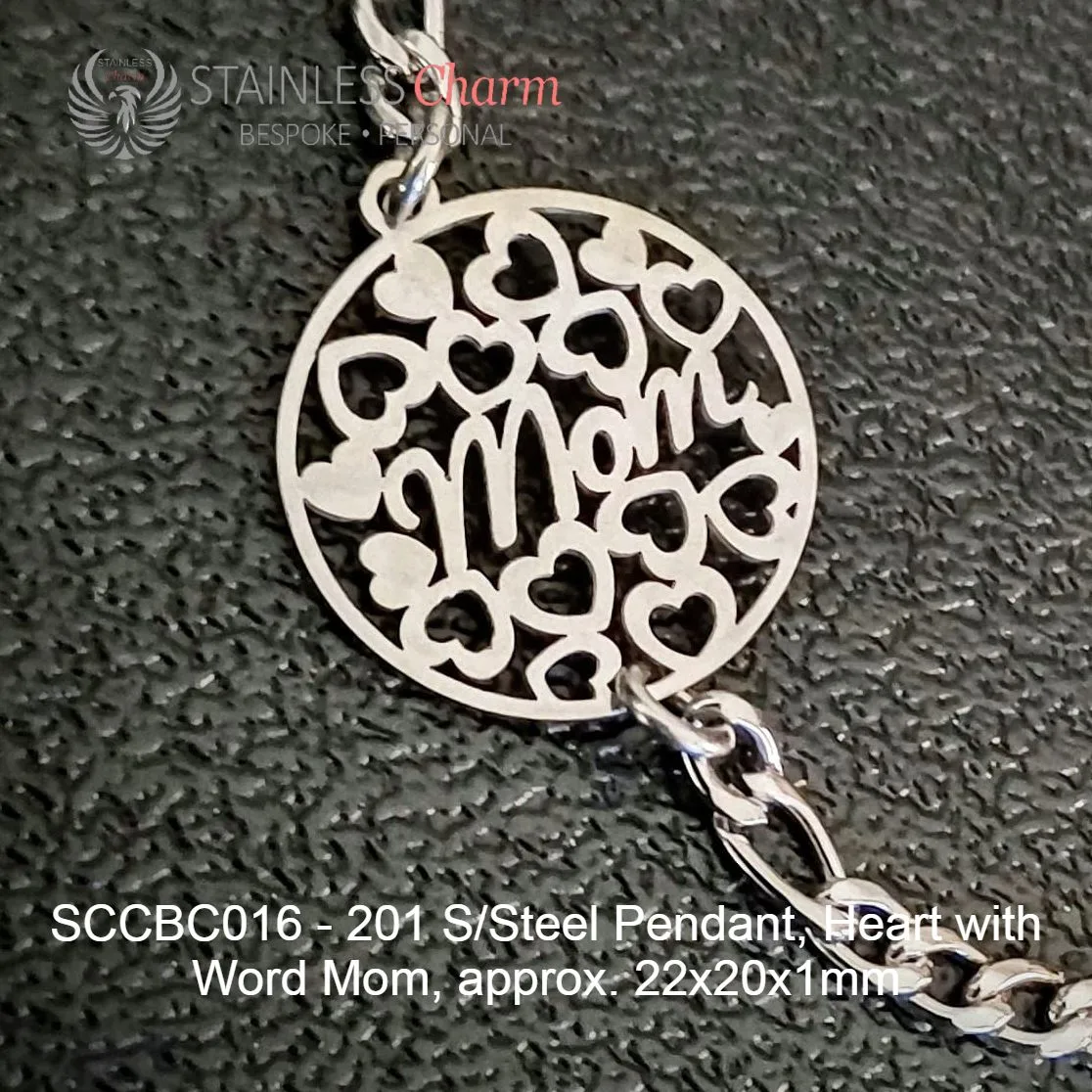STAINLESS STEEL CHARM BRACELET