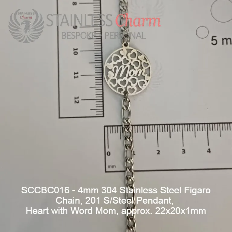 STAINLESS STEEL CHARM BRACELET
