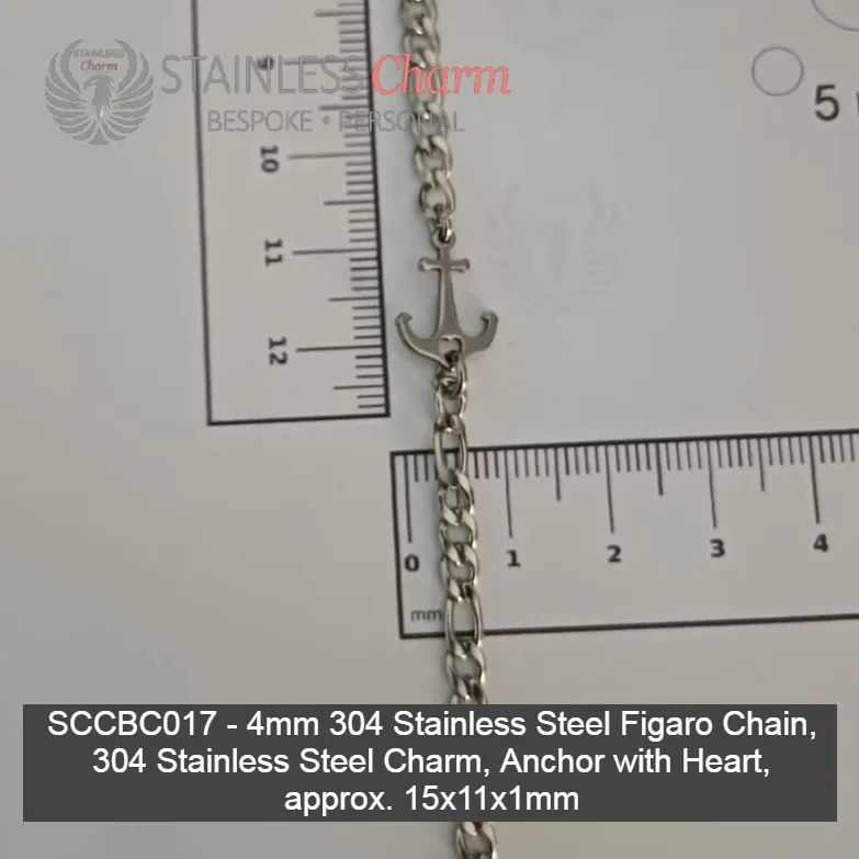 STAINLESS STEEL CHARM BRACELET