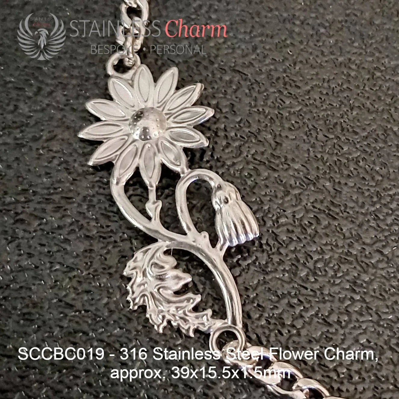STAINLESS STEEL CHARM BRACELET