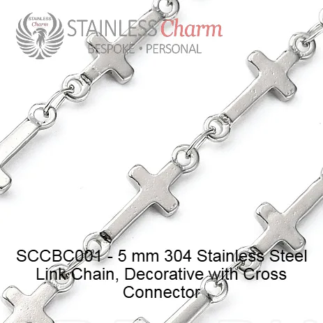 Sideways Cross Charm Bracelet - SCCBC007 - Image 3