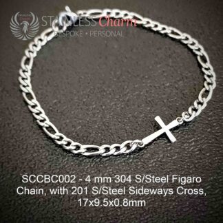Sideways Cross Charm Bracelet - SCCBC002