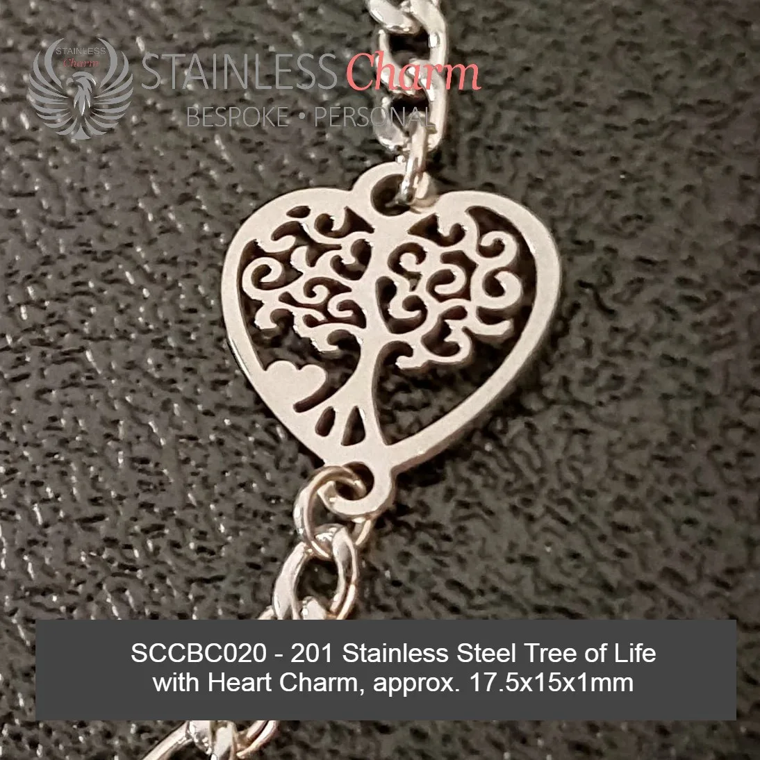 STAINLESS STEEL CHARM BRACELET