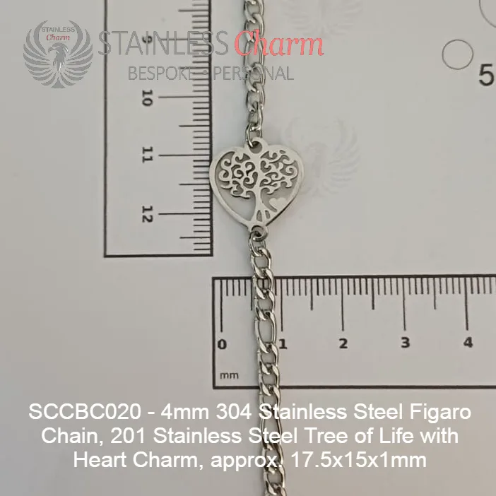 STAINLESS STEEL CHARM BRACELET