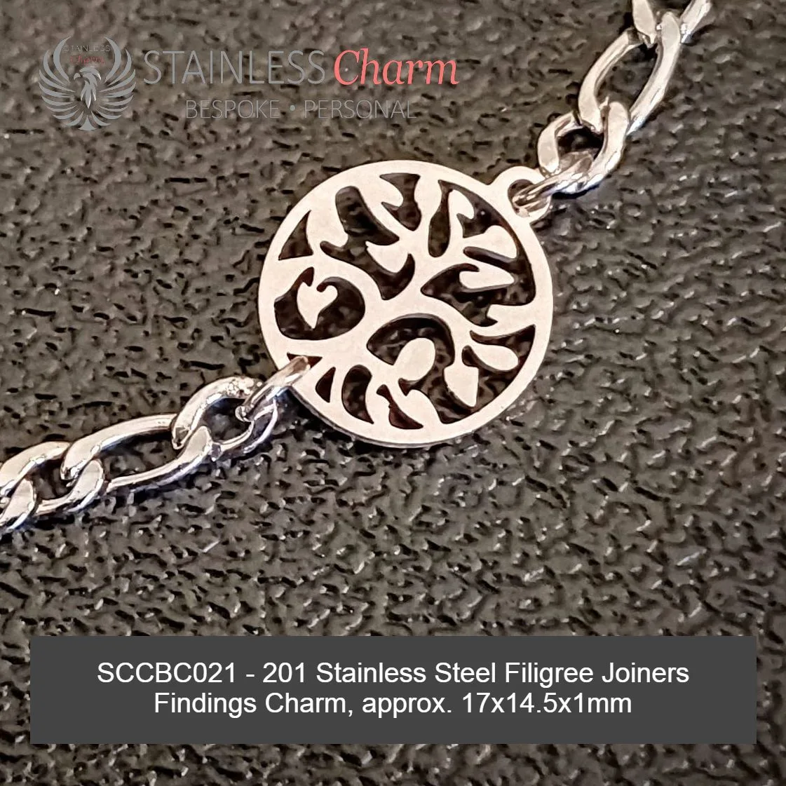 STAINLESS STEEL CHARM BRACELET