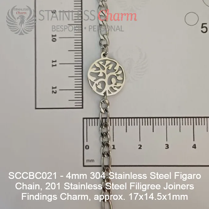 STAINLESS STEEL CHARM BRACELET