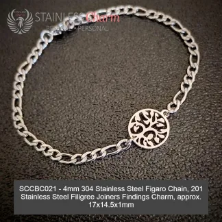 STAINLESS STEEL CHARM BRACELET