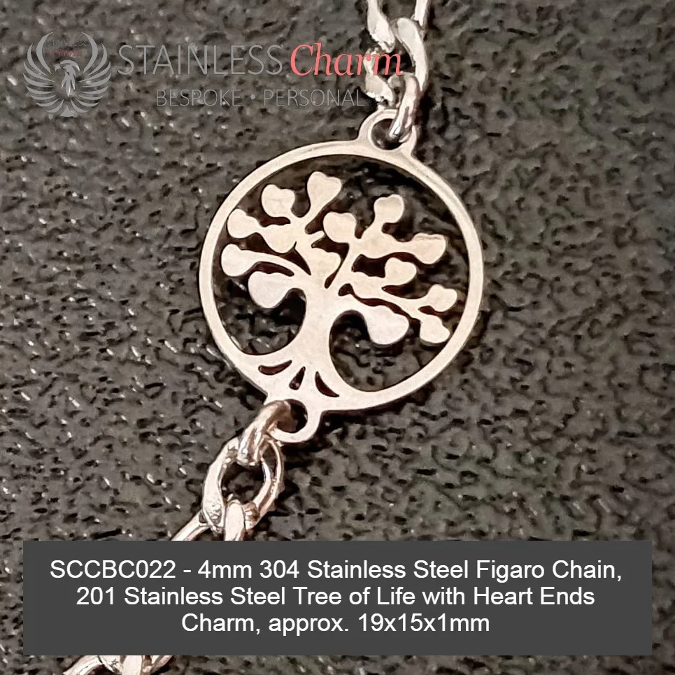 STAINLESS STEEL CHARM BRACELET