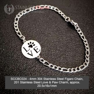 STAINLESS STEEL CHARM BRACELET