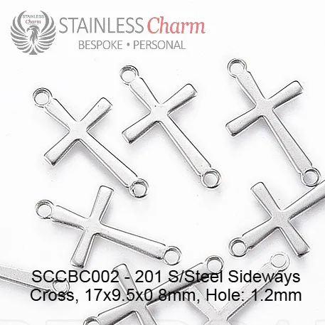 Sideways Cross Charm Bracelet - SCCBC002 - Image 3