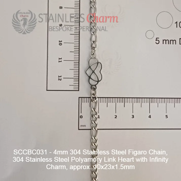 STAINLESS STEEL CHARM BRACELET