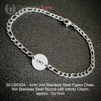 STAINLESS STEEL CHARM BRACELET