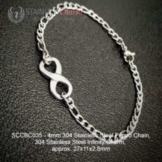 STAINLESS STEEL CHARM BRACELET