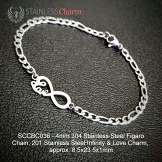 STAINLESS STEEL CHARM BRACELET