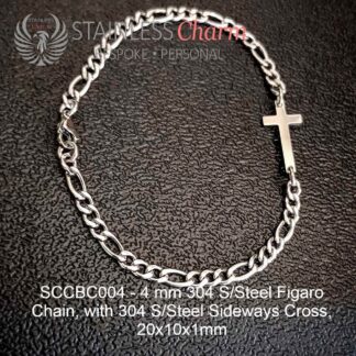 Sideways Cross Charm Bracelet - SCCBC004