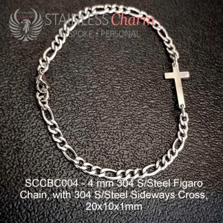 Sideways Cross Charm Bracelet - SCCBC004