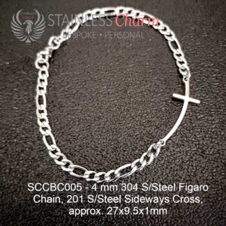 Sideways Cross Charm Bracelet - SCCBC005