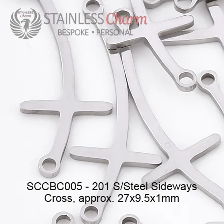 Sideways Cross Charm Bracelet - SCCBC005 - Image 3