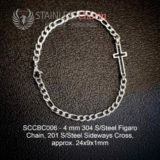 Sideways Cross Charm Bracelet - SCCBC006