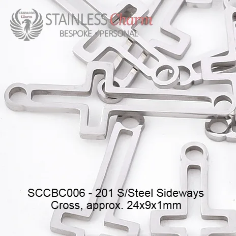 Sideways Cross Charm Bracelet - SCCBC006 - Image 3