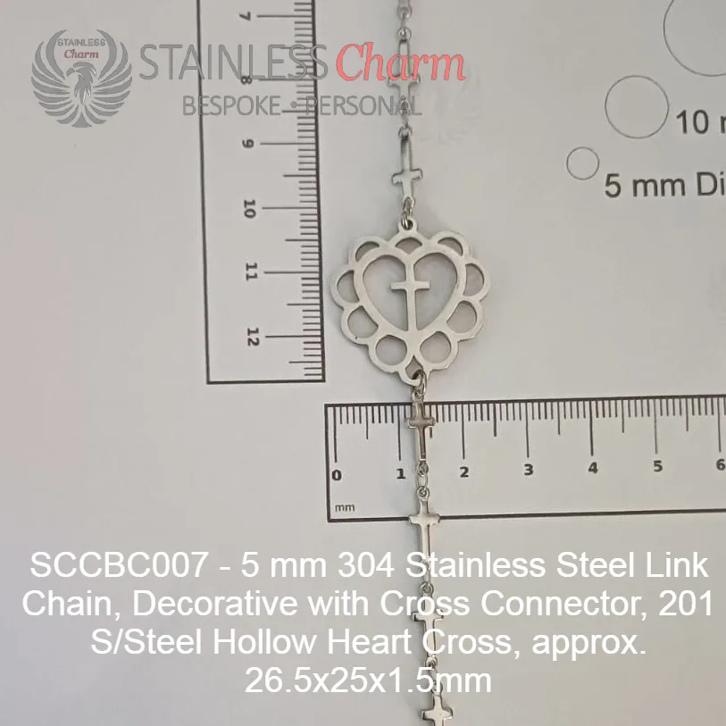 Sideways Cross Charm Bracelet - SCCBC007 - Image 2