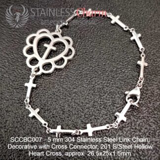 Sideways Cross Charm Bracelet - SCCBC007