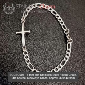Sideways Cross Charm Bracelet - SCCBC008