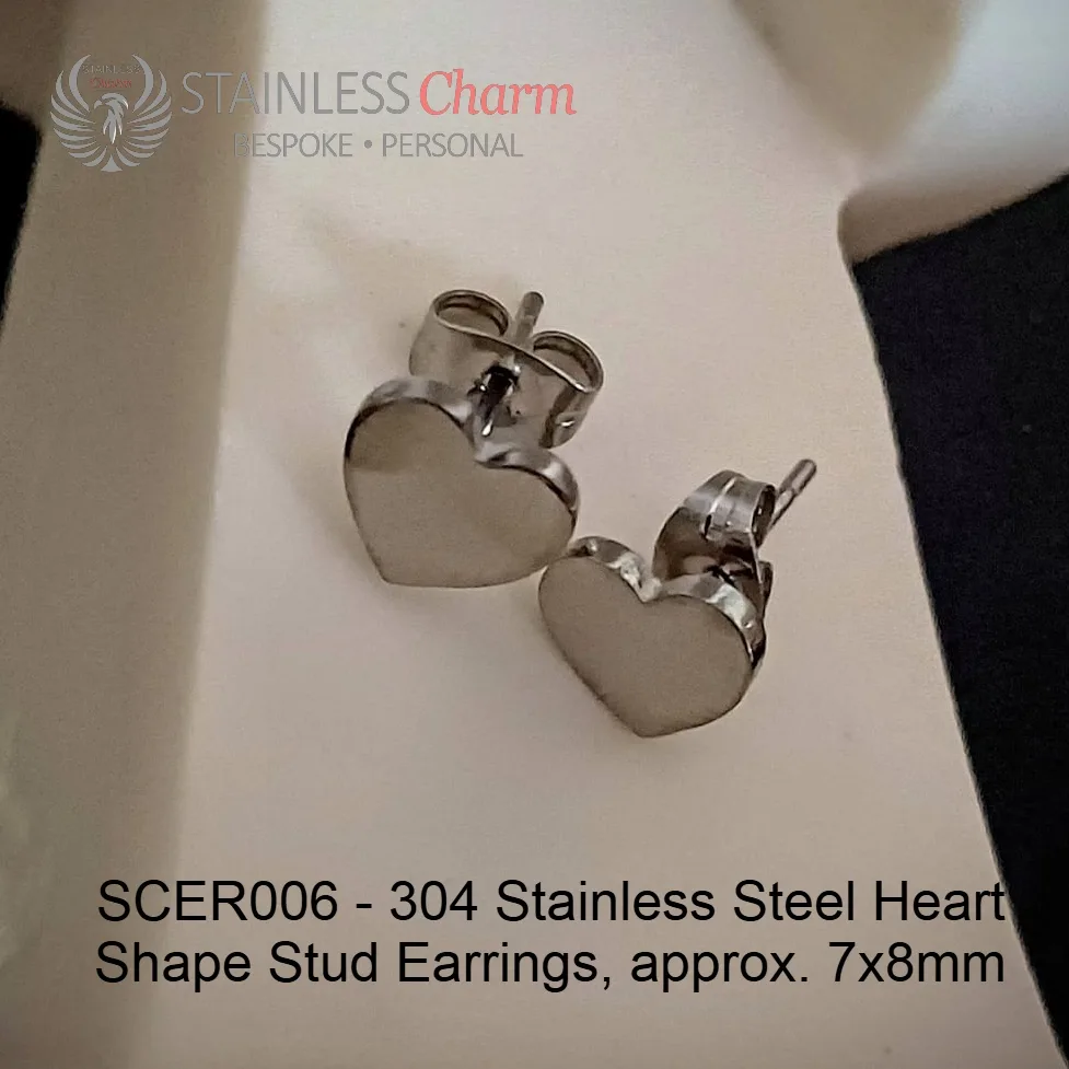 Heart Shape Stud Earrings - SCER006 - Image 2