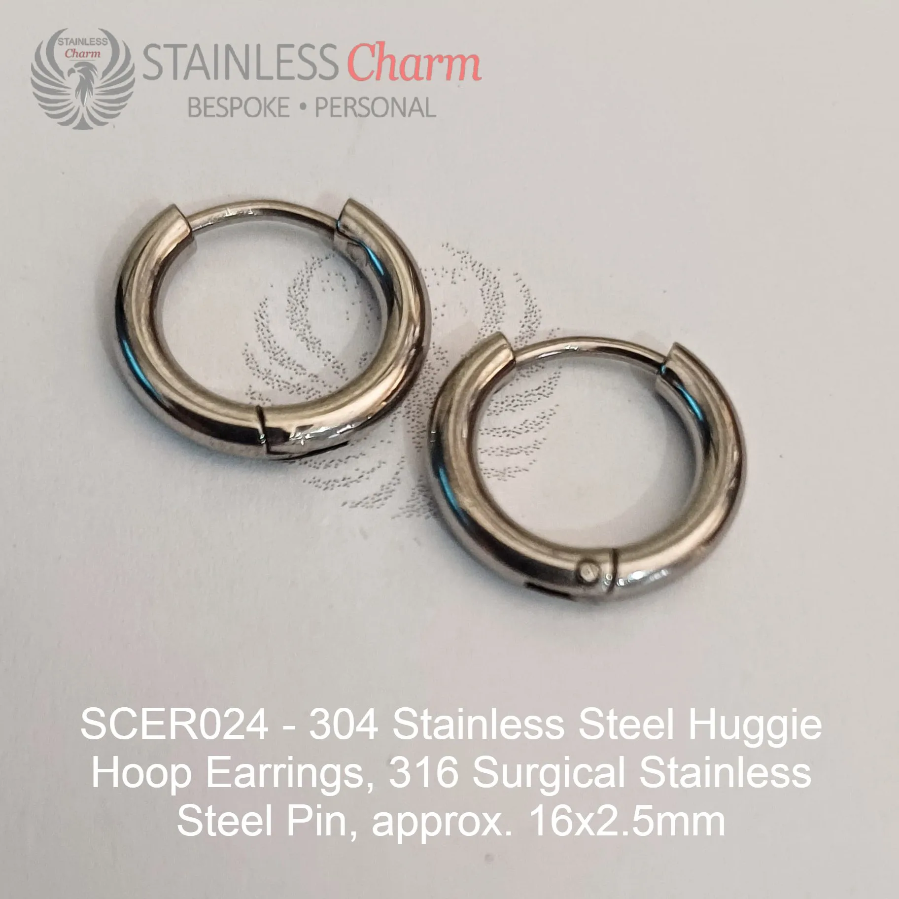 Huggie Hoop Earrings - SCER024 - Image 4