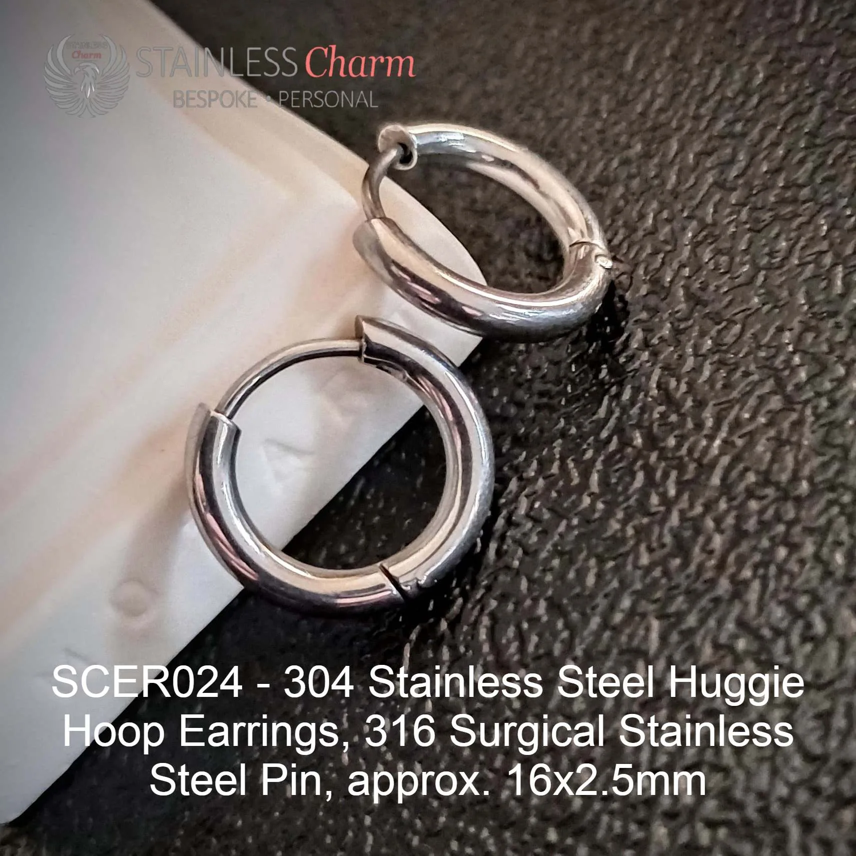Huggie Hoop Earrings - SCER024 - Image 2