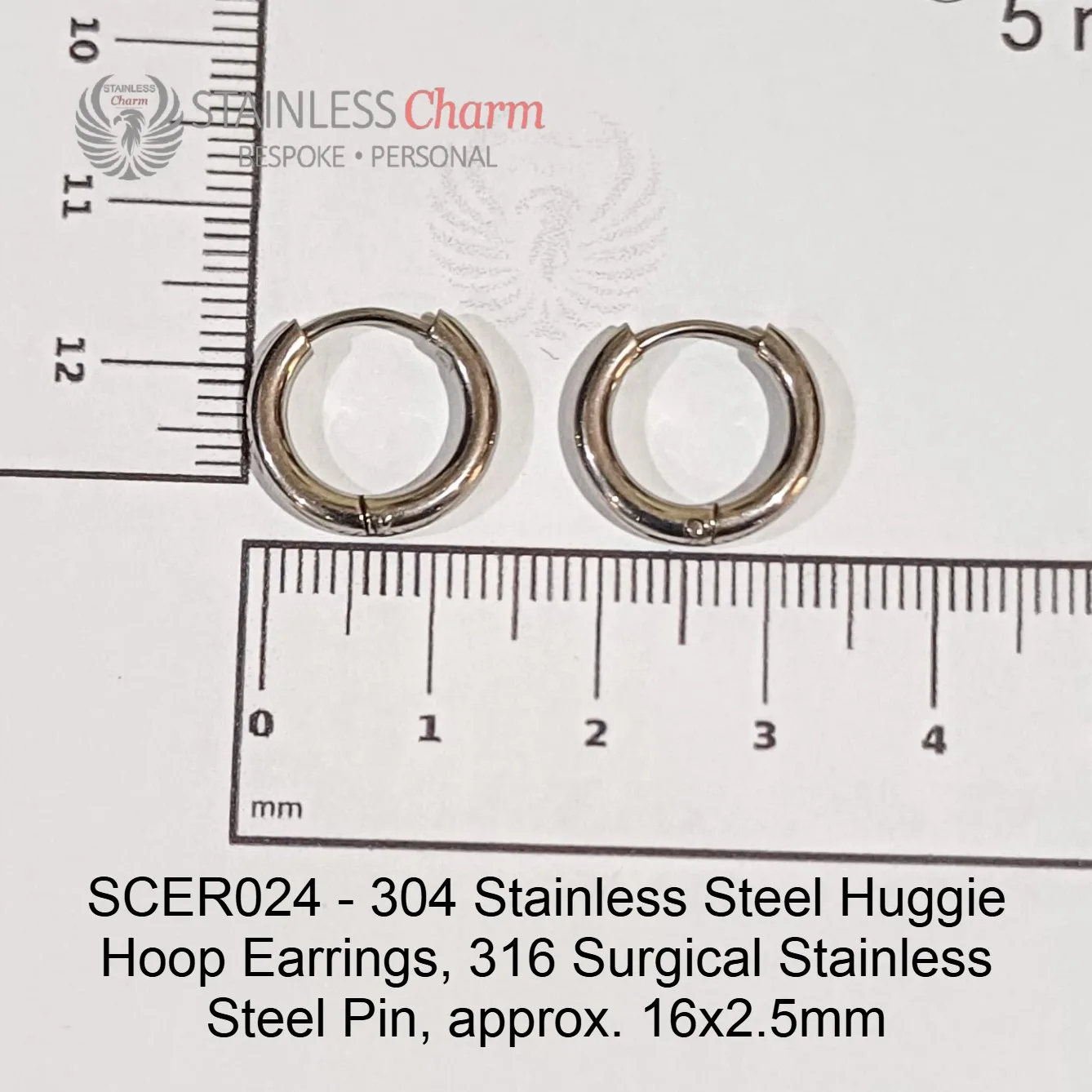 Huggie Hoop Earrings - SCER024 - Image 3