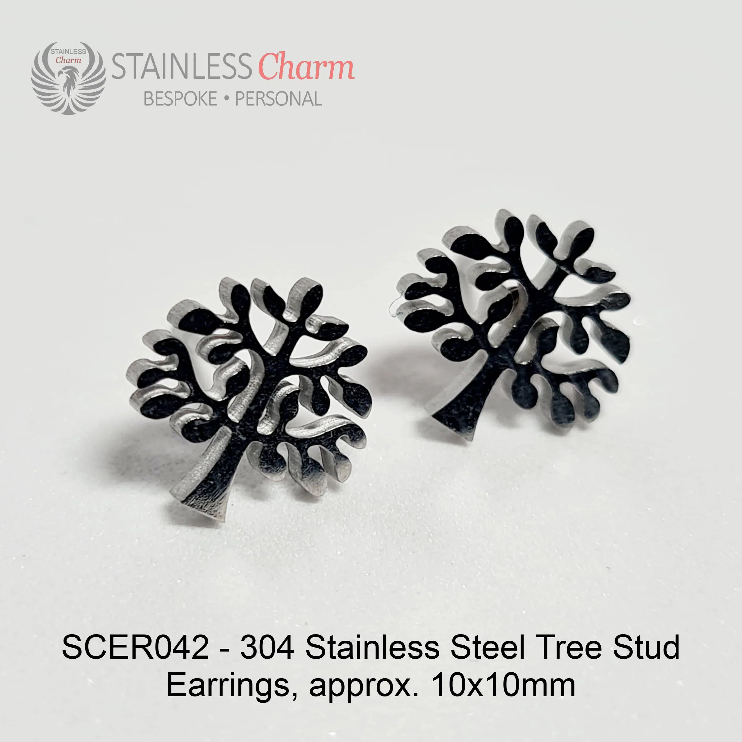 Tree Shape Stud Earrings - SCER042 - Image 2