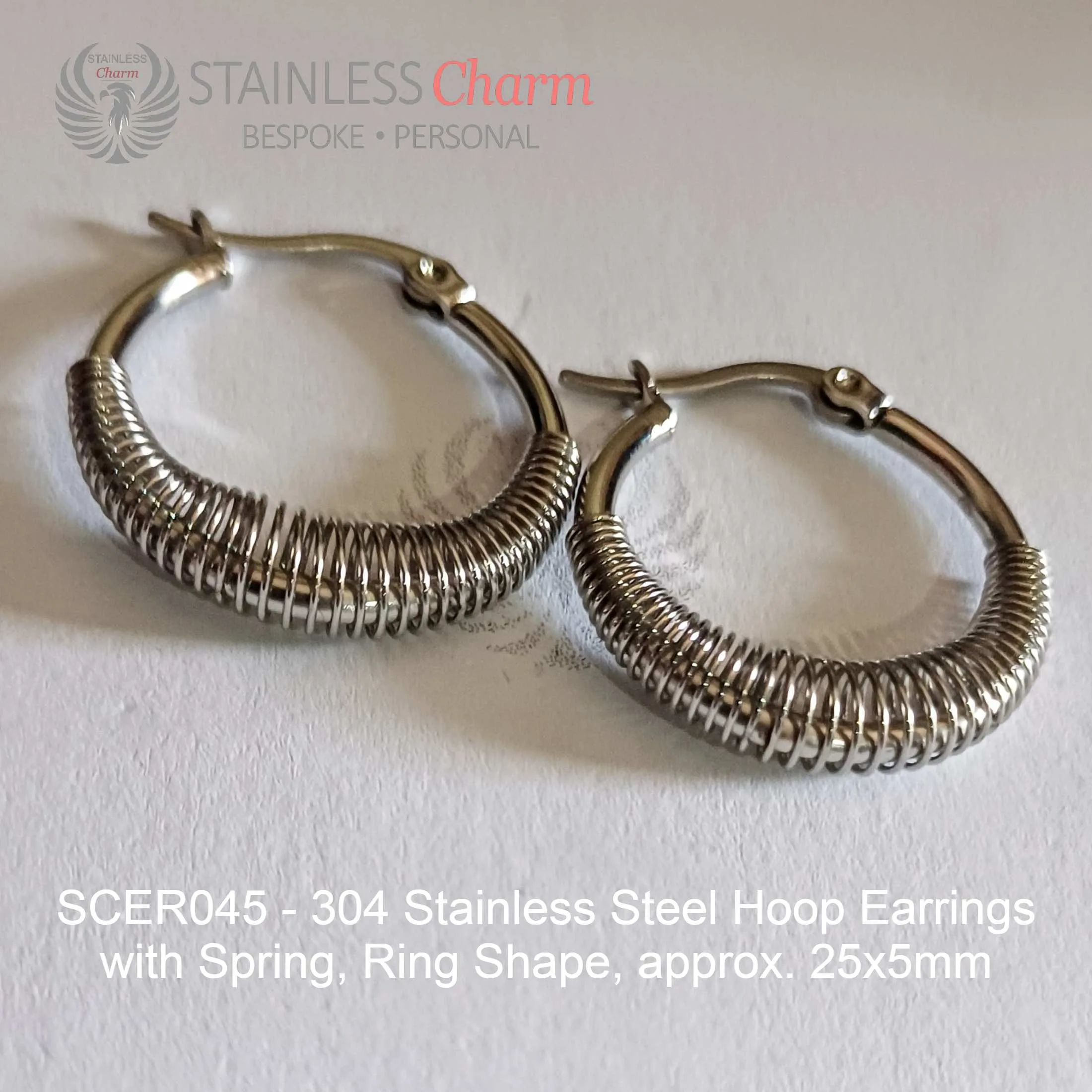 Hoop Earrings with Spring - SCER045 - Image 4