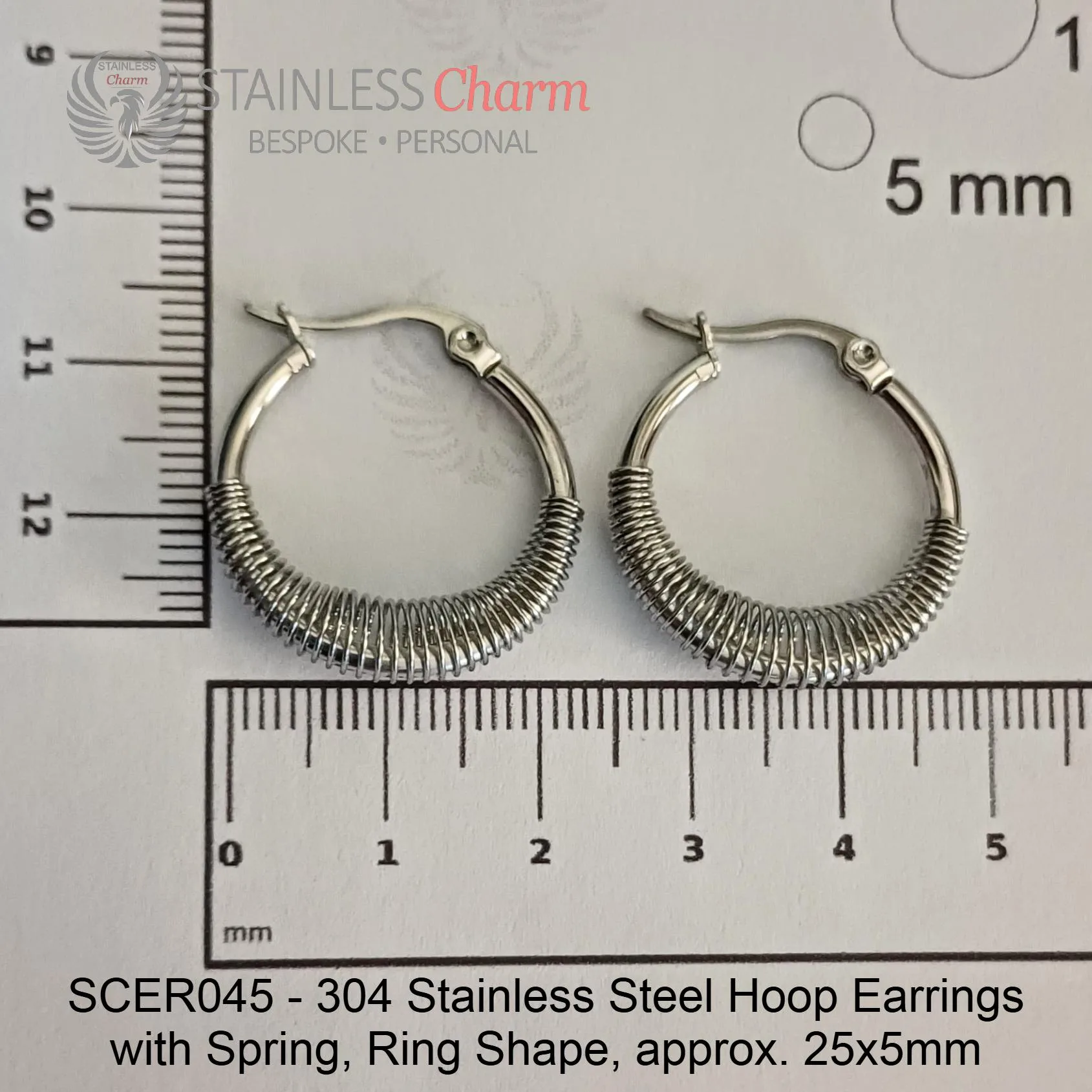 Hoop Earrings with Spring - SCER045 - Image 3