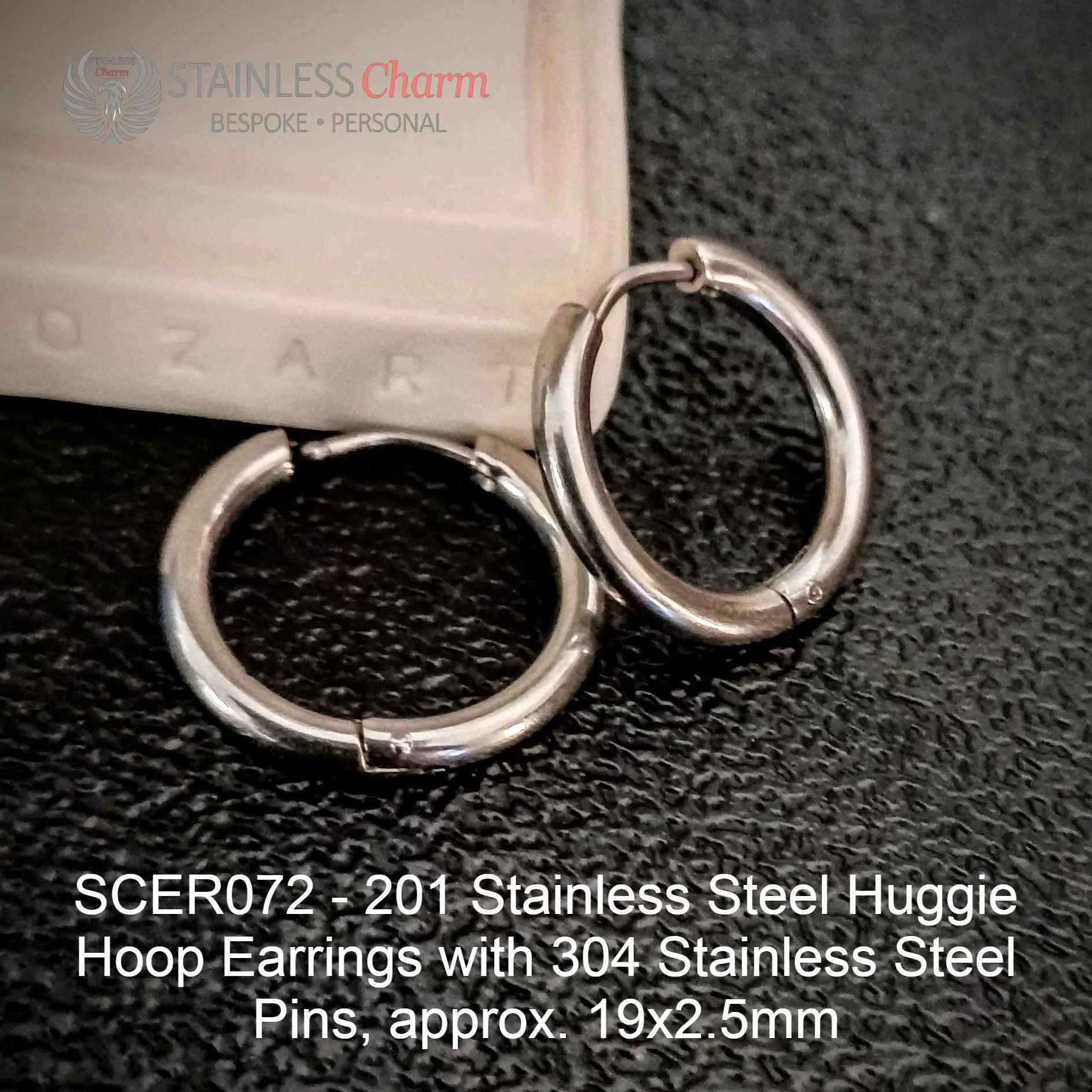 Huggie Hoop Earrings - SCER072 - Image 2