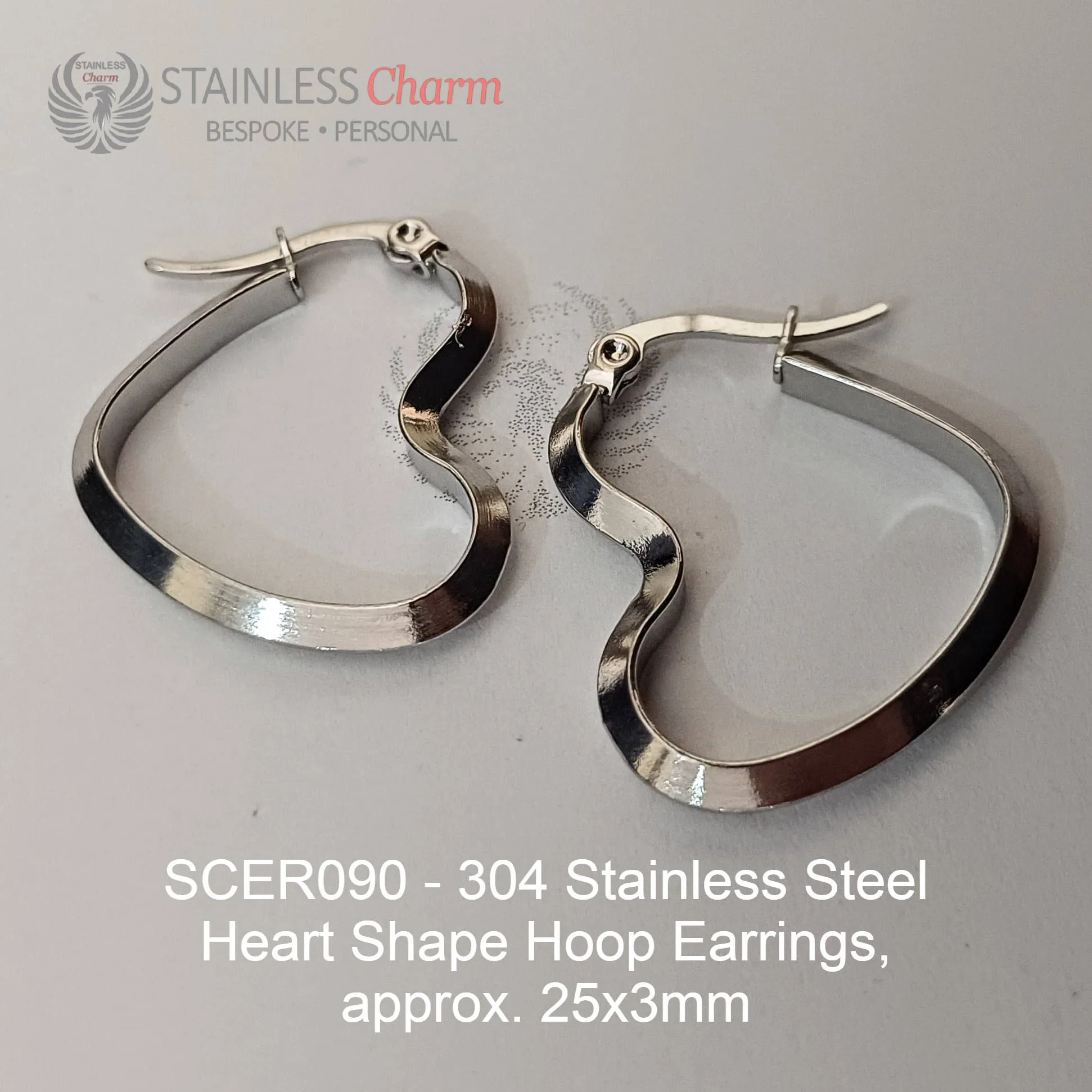 Heart Shape Hoop Earrings - SCER090 - Image 4