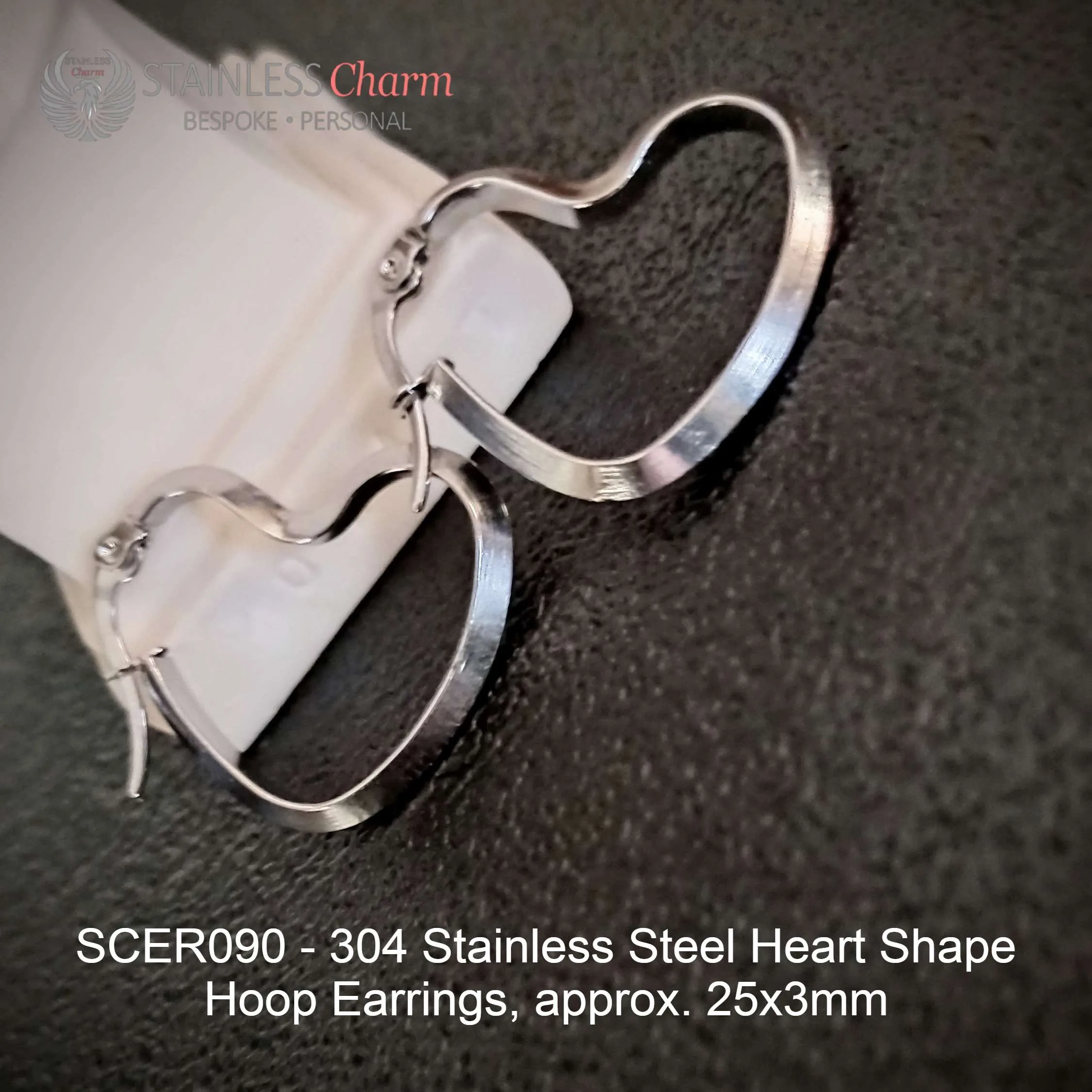 Heart Shape Hoop Earrings - SCER090 - Image 2
