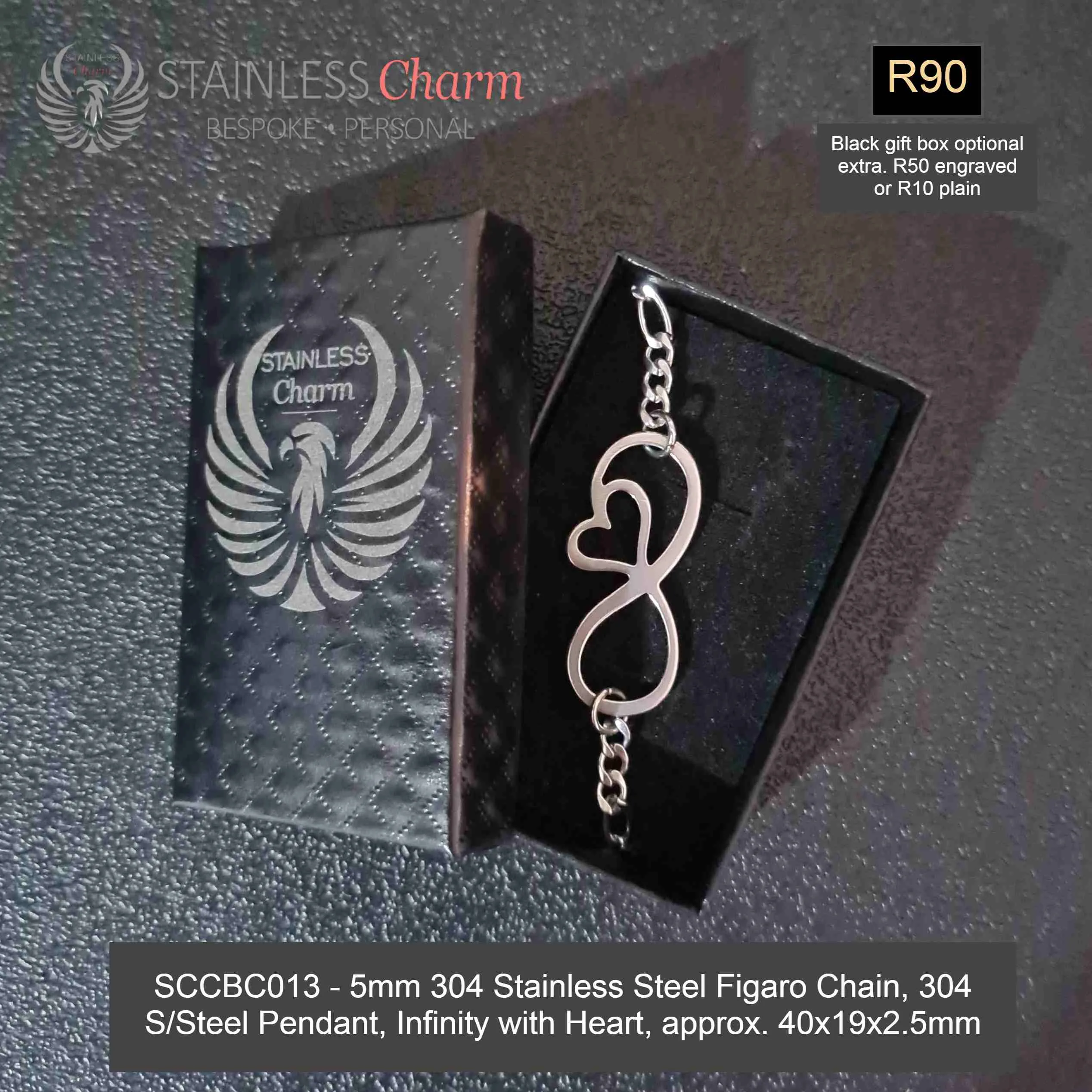 STAINLESS STEEL CHARM BRACELET