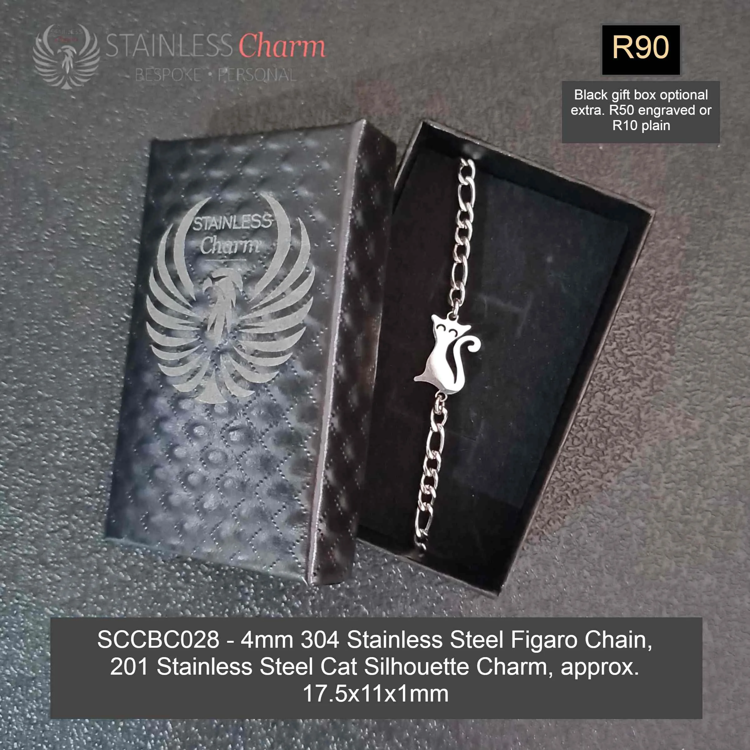 STAINLESS STEEL CHARM BRACELET