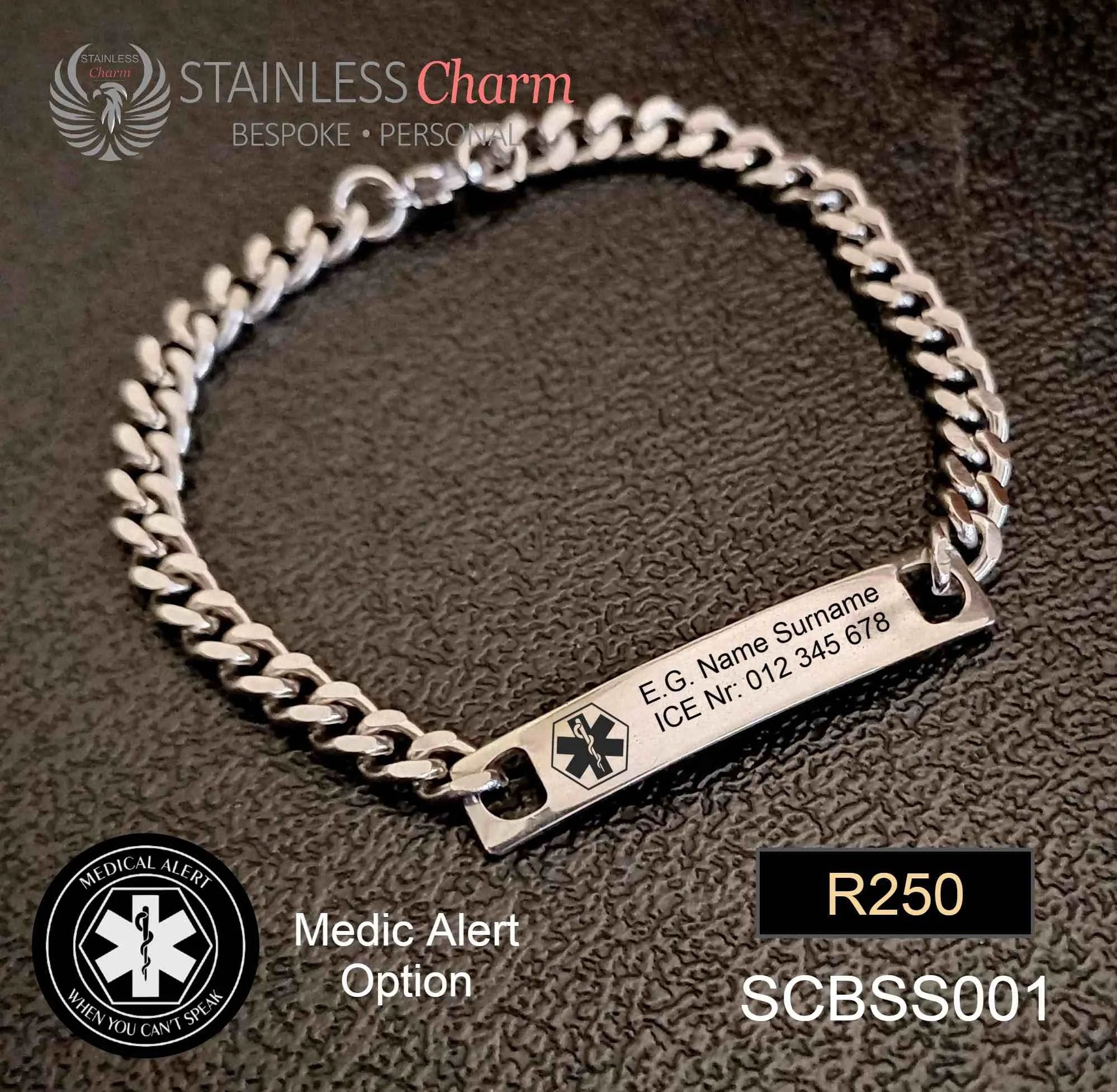 Stainless Steel Medical Alert Bracelet