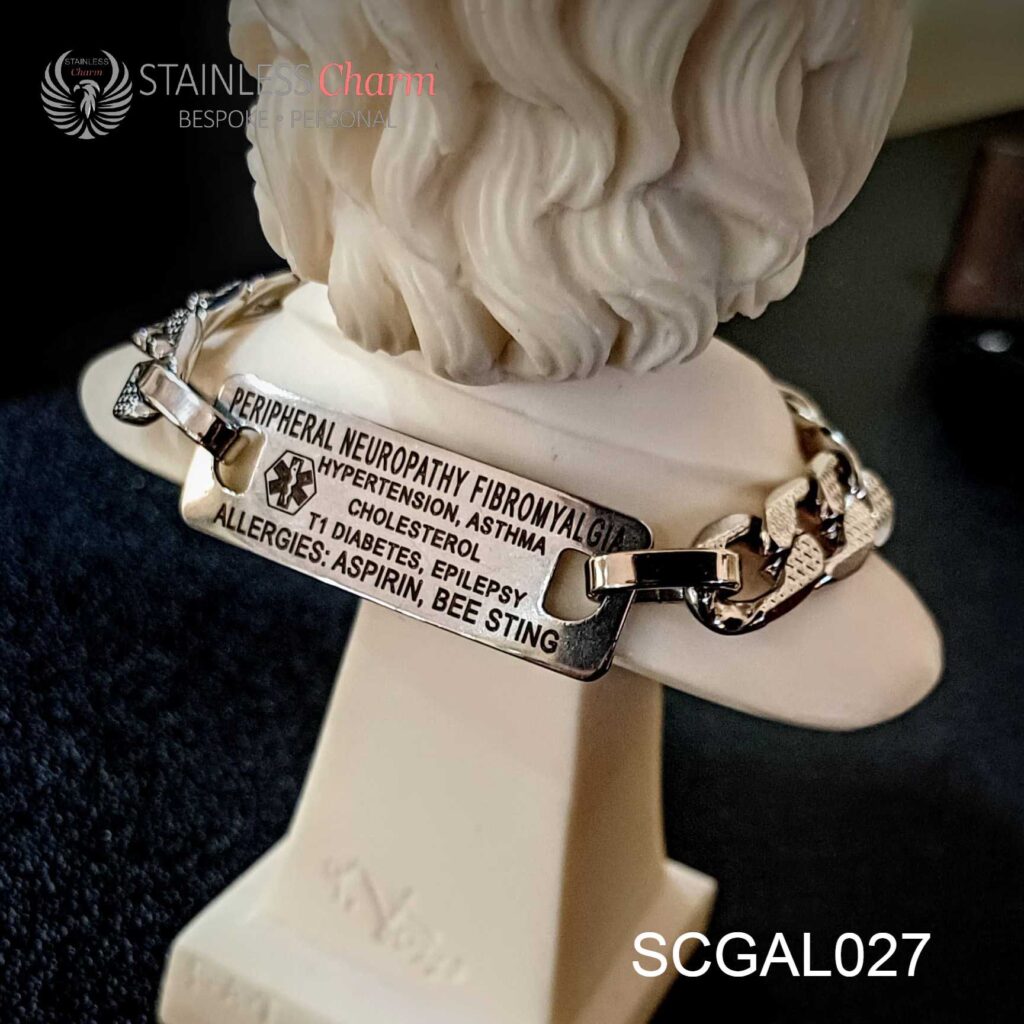 SCGAL027 - Stainless Steel Medical Alert Bracelet