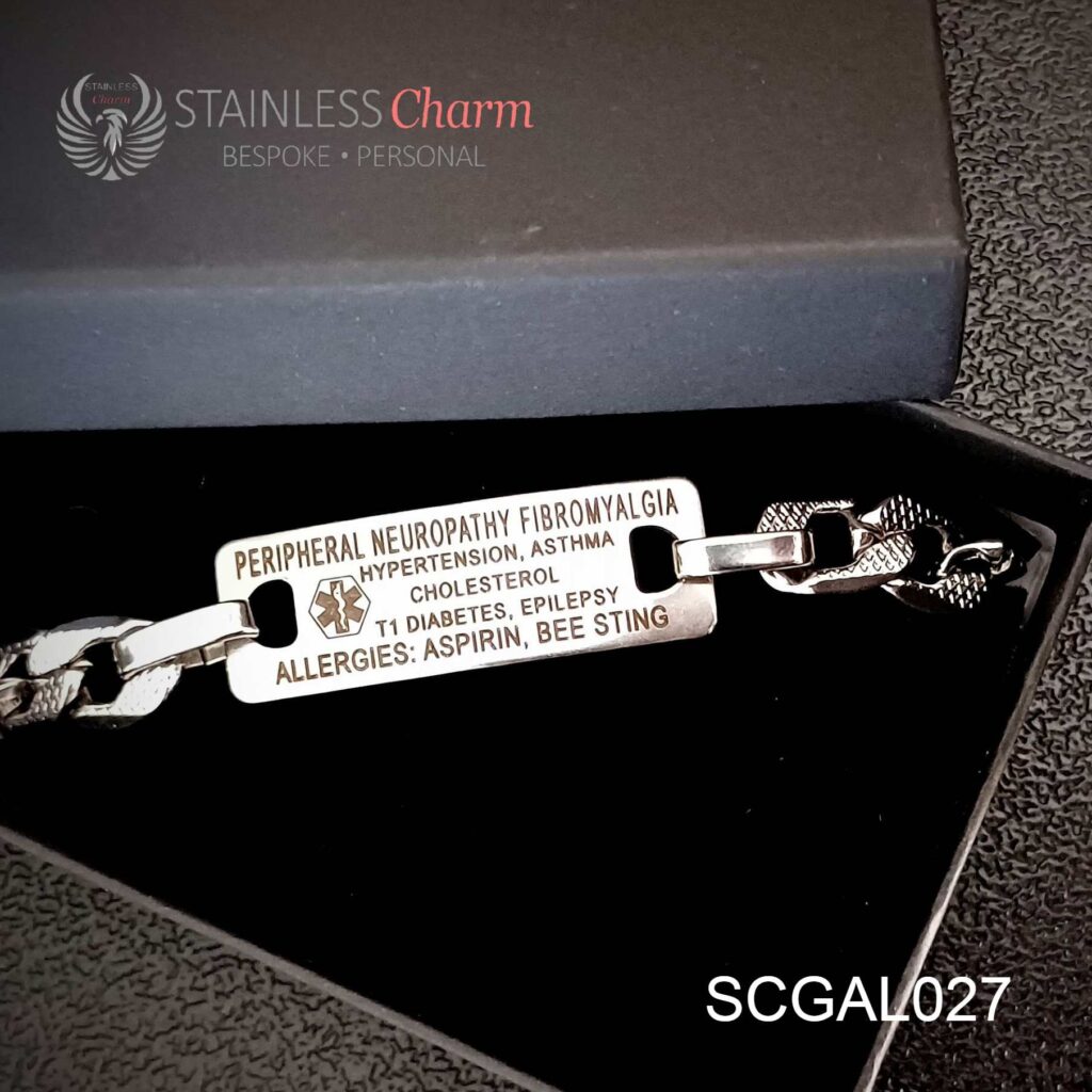 SCGAL027B - Stainless Steel Medical Alert Bracelet
