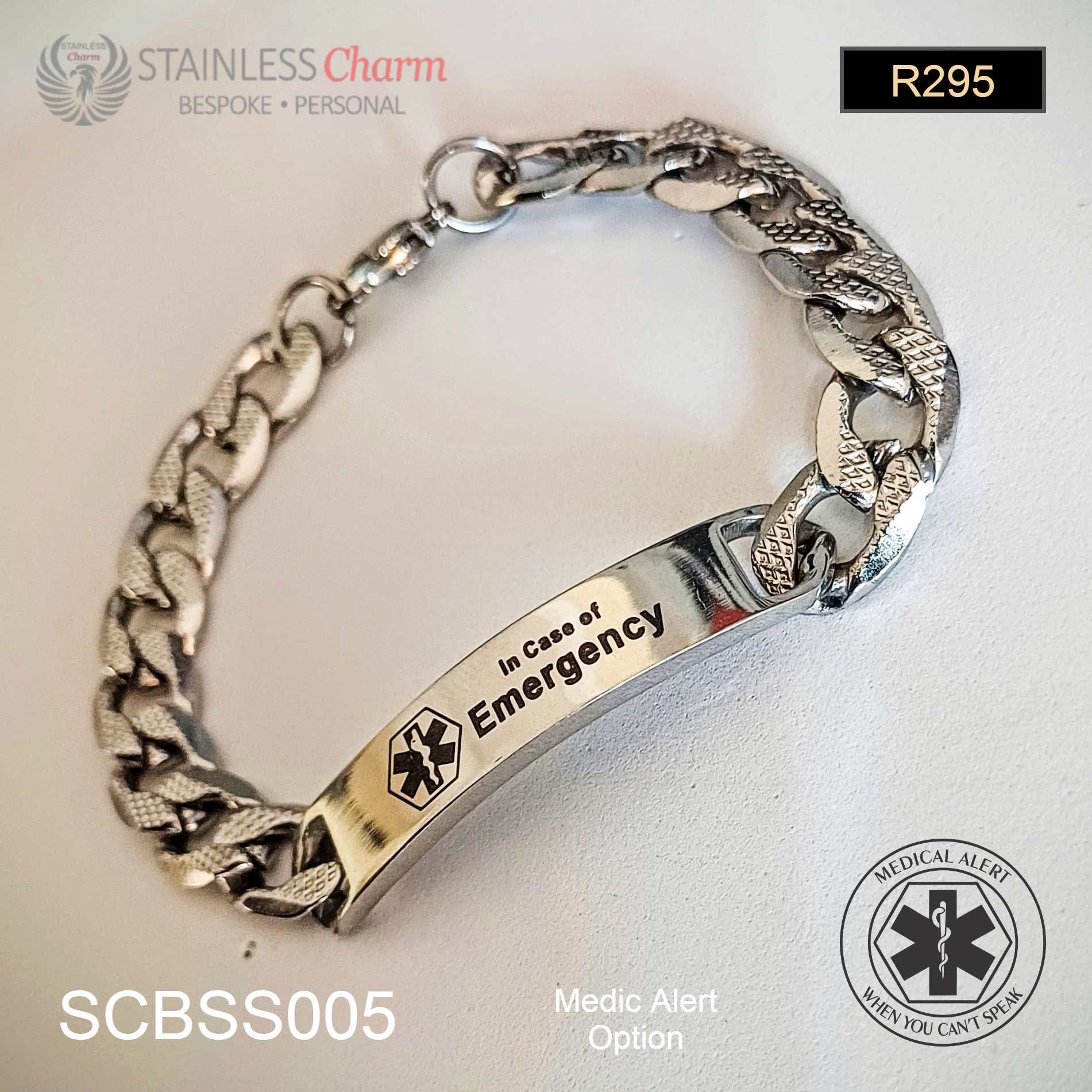 Stainless Steel Medical Alert Bracelet