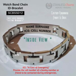 Stainless Steel ID Watch Band Bracelet