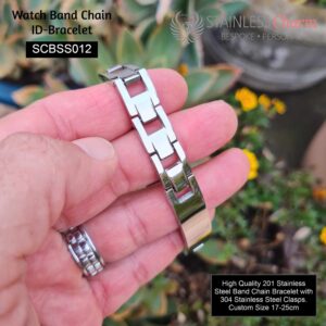 Stainless Steel ID Watch Band Bracelet